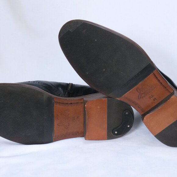 Johnston & Murphy Bryson Wingtip Zip Boot Black Calfskin Size 8.5M Made in Italy - Picture 3 of 6